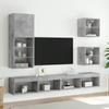 Wand-TV-Sideboard für das Wohnzimmer, 3 offene Fächer und 1 Fach mit Tür, vielseitiger Wandschrank, 40,5x30x102 cm