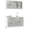 4 Piece Kitchen Cabinet Set Porto Concrete Grey Particleboard