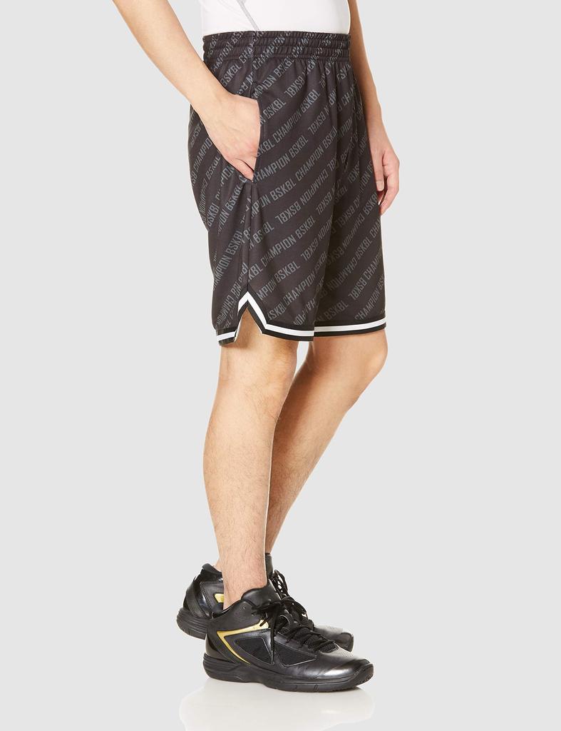 Champion CAGERS Stretch Basketball Practice Pants with Size XL C3-TB542 Men's Antibacterial, Odor-Resistant, Quick-Drying, One-Point Logo, Black,