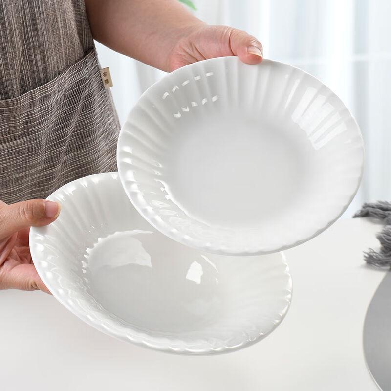 Lín Pàn Luxus Geprägter Knochenporzellan Flacher Teller