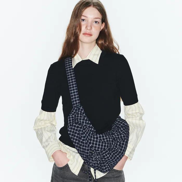 [Worn by Sakura and Hoshi] LASSIE BAG - CHECK NAVY