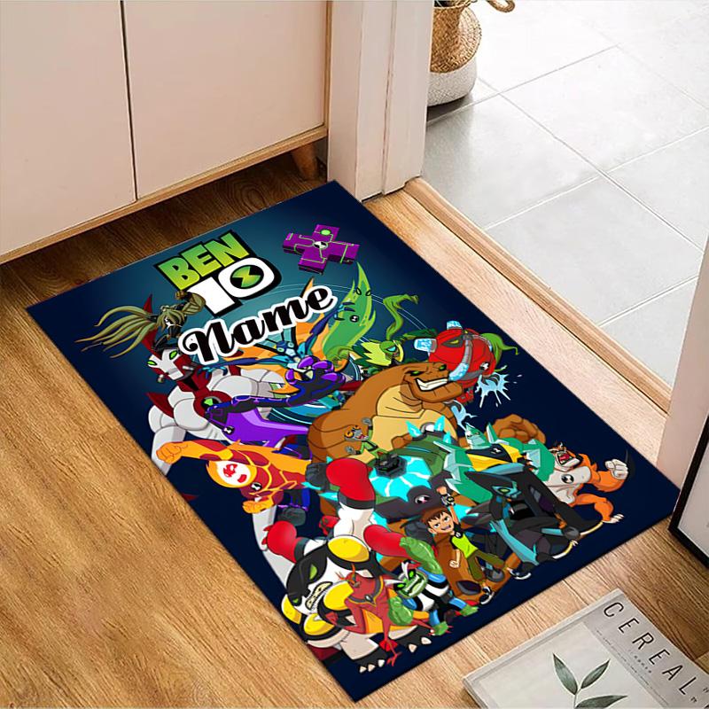 Custom Name Superhero Adventure Ben Team Rug Game Carpet, Floor Mat for Bedroom Living Room Entryway Rug, Home Decor Idea Gift for Christmas birthday
