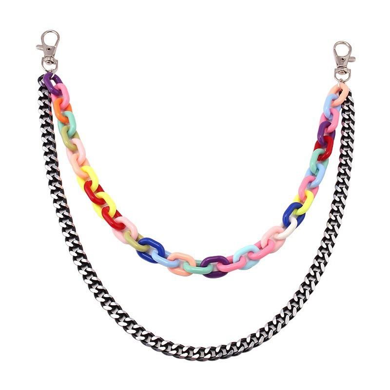 Punk Colorful Star Acrylic Belt Chain For Youth Men Women Summer Fashion Jewelry