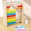 1 Set Number Alphabet Card Preschool Math Learning Wooden Educational Math 10-Row Counting Toy 100 Beads With Counting Sticks