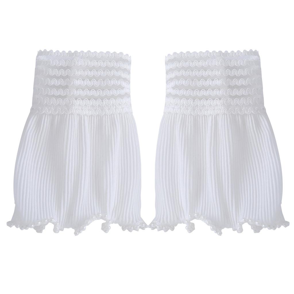 Elegant Flared Faux Sleeves Decorative Wrist Cuffs Bead Trim Sleeves For Women Girl Daily Wear Special Occasion Outfit