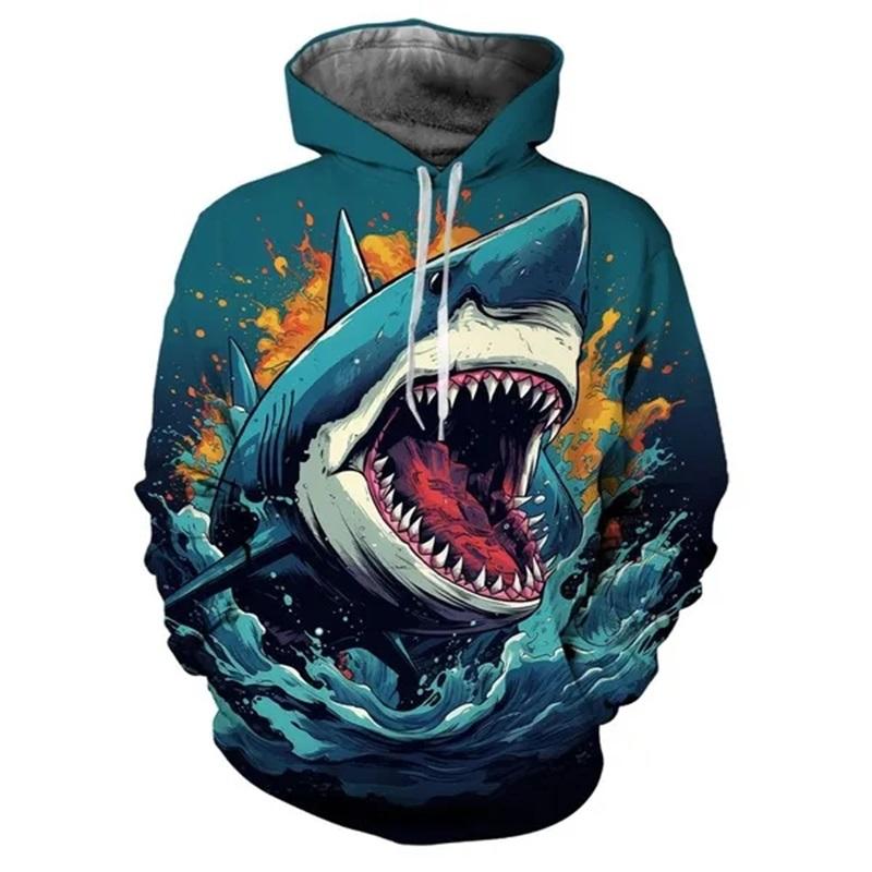 Shark Fashion 3D Printed Hoodie Casual Funny Animal Pattern Hoodie For Men Women Adults Clothing Streetwear Sweatshirts Tops
