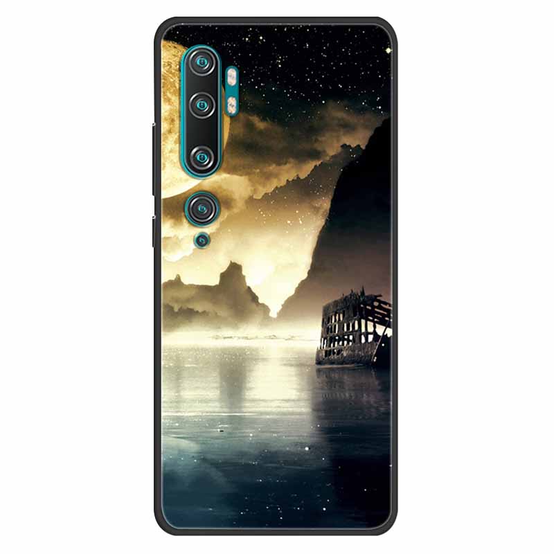 For Xiaomi Mi Note 10 Case Silicone Soft Owl Lion TPU Fashion Back Cover For Xiaomi Mi Note10 Cases Protective Printed Covers