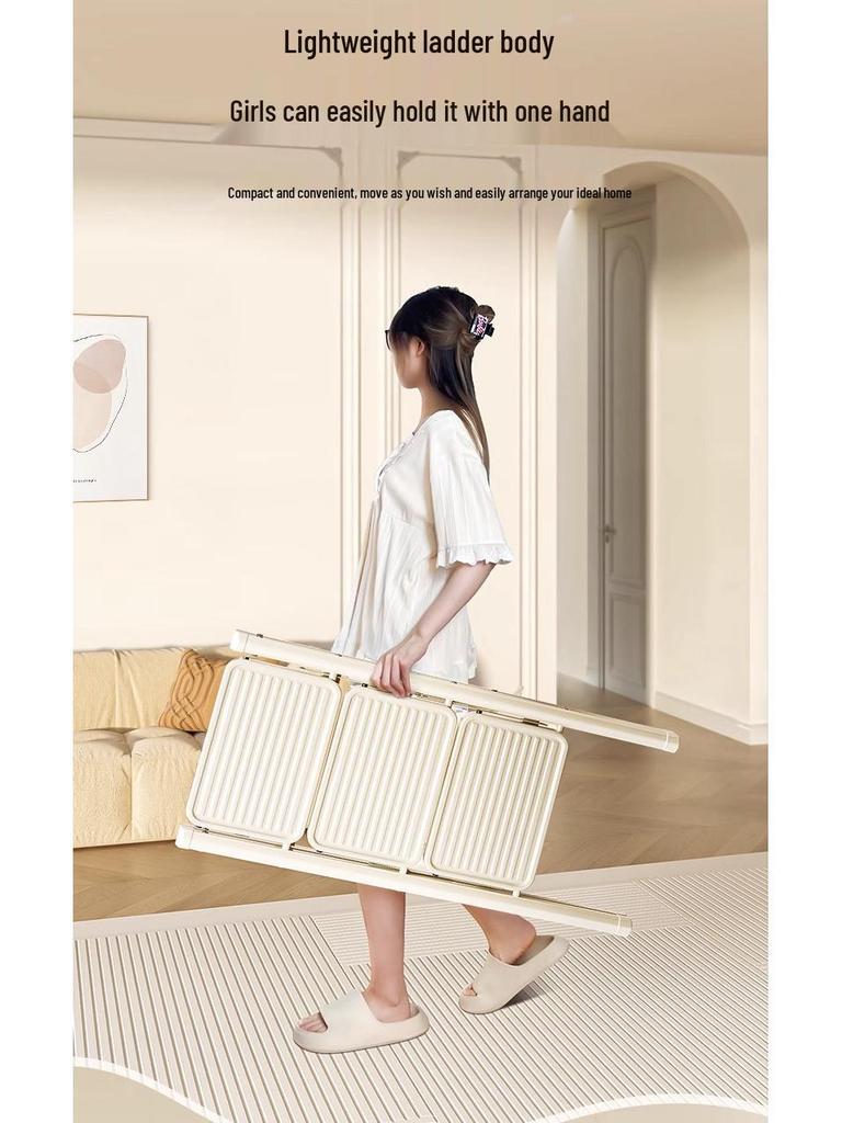 Telescopic Folding A-Frame Ladder: Thickened Indoor Multi-Functional 4-Step Stool