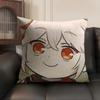 Kaedehara Cute Genshin Impact Cushion Cover Natural Linen Organic Fabric DoubleSided Printing Sofa Home Decor Gift Pillow Case