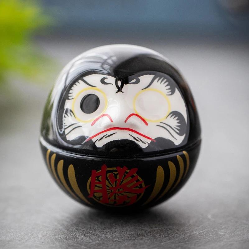 A Top Quality Ceramic Daruma Statue Daruma Tumbler Crafts Japanese Style Lucky Fortune Ornament Landscape Home Decor Gifts