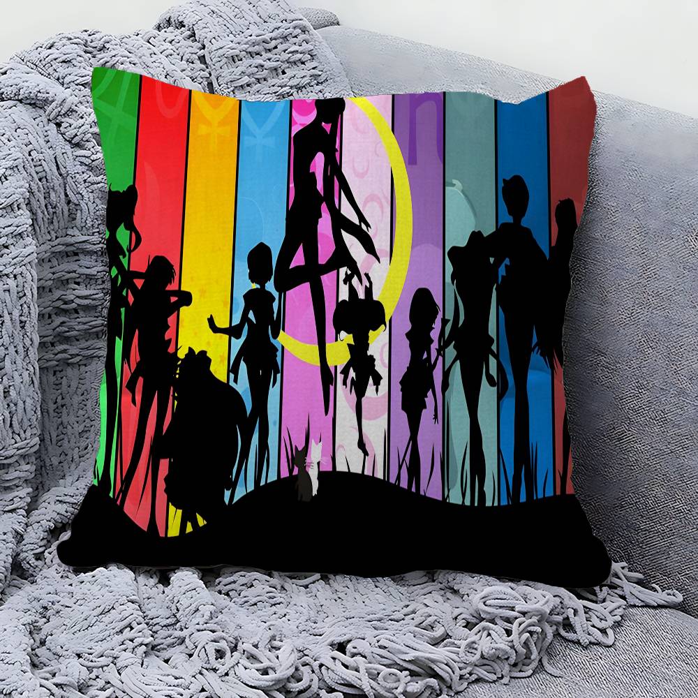 SSailor Girl MMoon Cushion Cover Polyester Sofa Cushions Decorative Throw Pillows Home Decoration Pillowcover