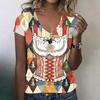 Camiseta Casual de Manga Corta con Cuello en V para Mujer con Estampado de Oktoberfest Top Tejido Ligero y Suave Ajuste Cómodo para el Uso Diario