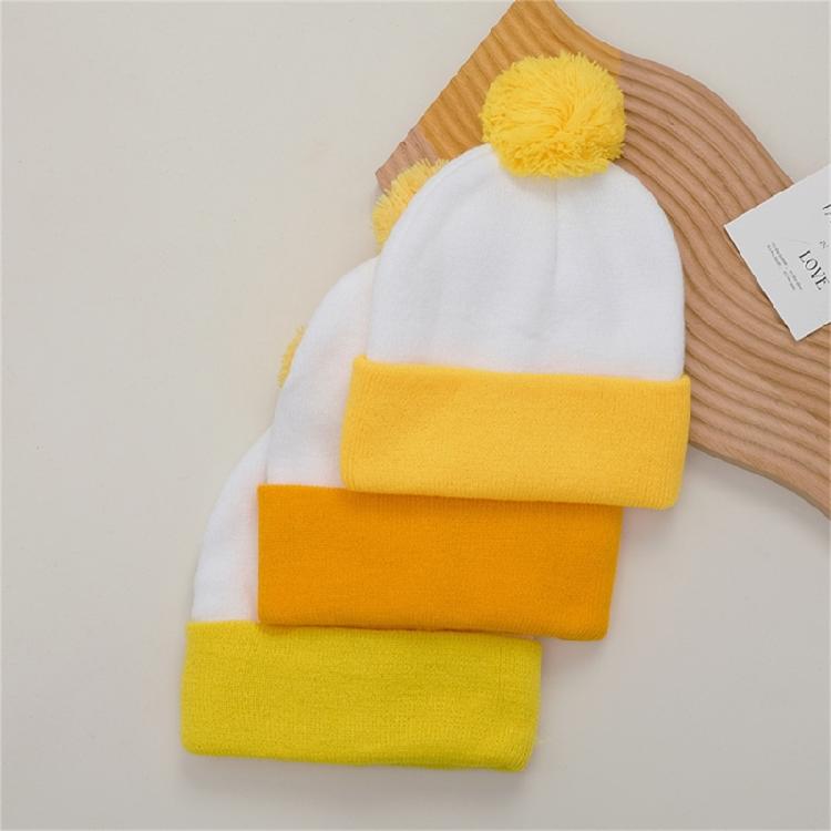 Thick Winter Cap Color Block Stretchy Pullover Hat Warm Headwear for Adult Children Festival Gathering Photo Props
