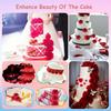 Valentine's Day Cake Topper Roses Sweet Love Heart Valentine's Day Theme Birthday Party Cake Decorations Supplies for Wedding