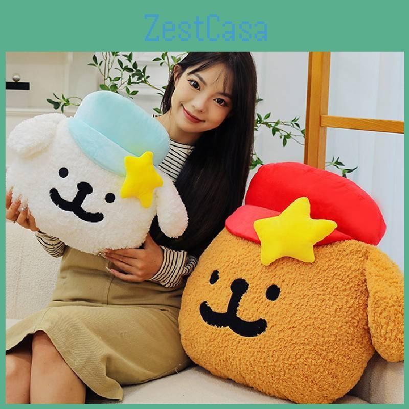 Maltese A Wearing Hat Plush Toy Cartoon Stuffed Dolls Room Decoration Kids Gifts