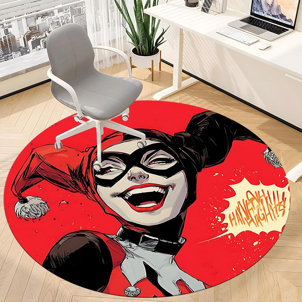 1pc Harley Quinn Joker Office Round Area Rug, Under Office Chairs Bedroom Living Room Home Decor, Room Deco, Available in Various Sizes