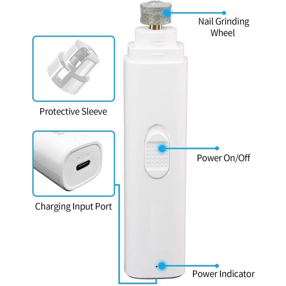 Electric Pet Nail Grinder Painless Paws Grooming and Smoothing Cat Nail Grinder 2-Speed for Small Medium Large Dogs Cats