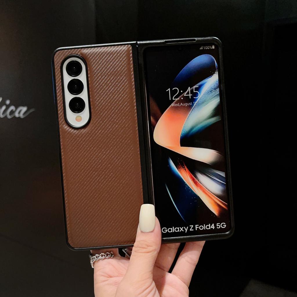 Pro Samsung Galaxy Z Fold 4 3 2 5g Pouzdro Luxusní Business Obyčejná kůže Ultra tenký matný ochranný kryt proti nárazu Příslušenství