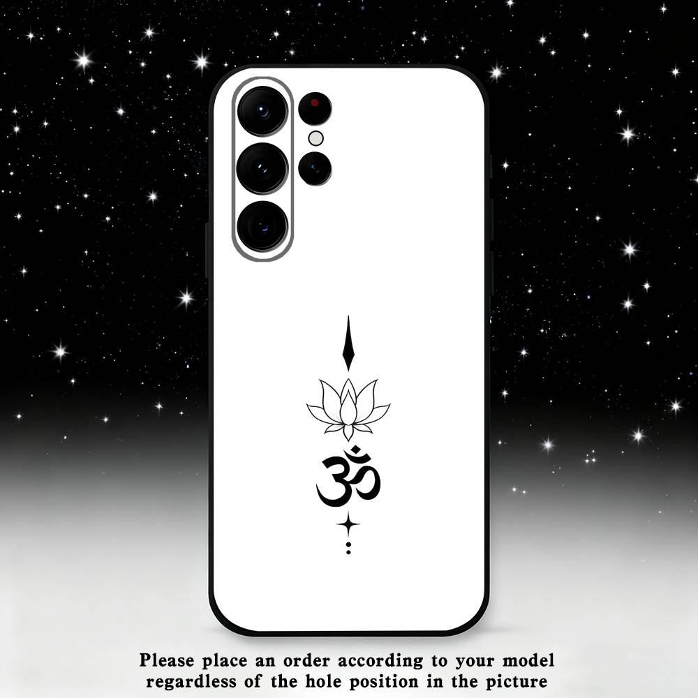 Yoga Aum Om Mandala Elegante Handyhülle Für Samsung S25, S24 Ultra, S20, S30 Plus, S22 Plus, S23, S30 Ultra 5G Silikon Schwarze Hülle