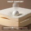 Lounge Chair, Armless, Boucle Fabric, Thick Cushion, Wide Seat, White