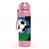 1PC Soccer Seven Field Graphic 750ml Color Plastic Sports Water Bottle Leakproof Flip Straw Lid Suitable for Sports Office Home Use