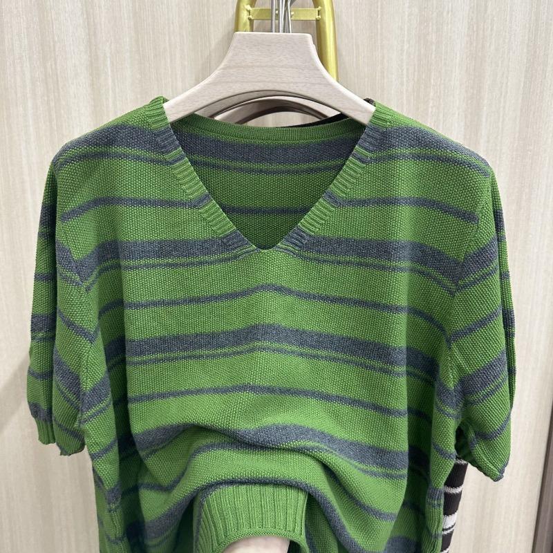 Counter Summer New Women's Striped T-shirt Loose and Flesh-covering Slimming Sweater