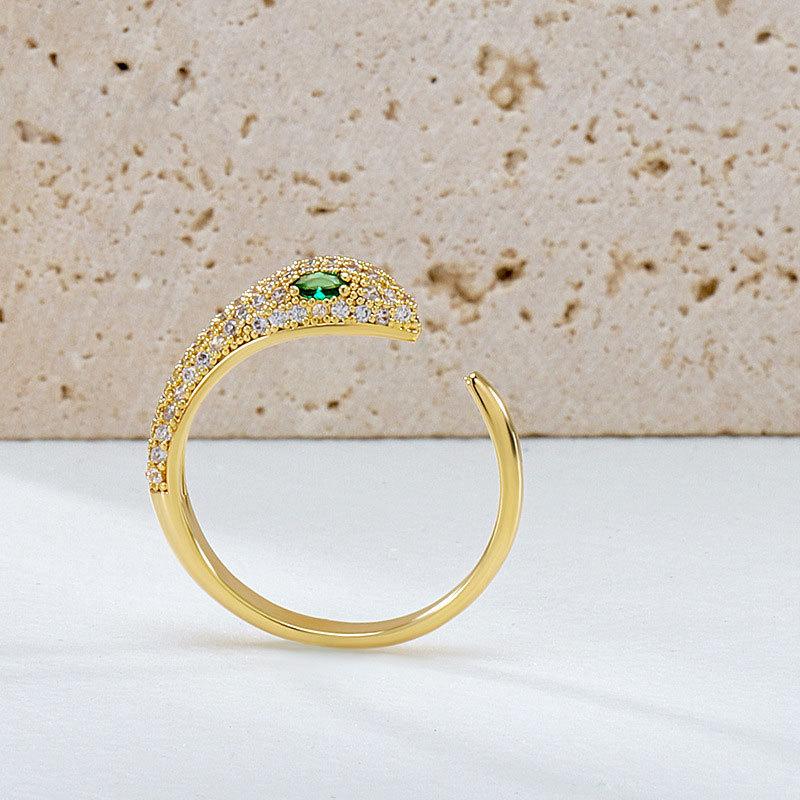 Open Snake Series High-end Open Ring, Light Luxury, Niche, Trendy, Cool and Versatile European