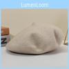 Beret Wool Knit Autumn Winter Vintage Womens Casual Outing Warm Comfortable