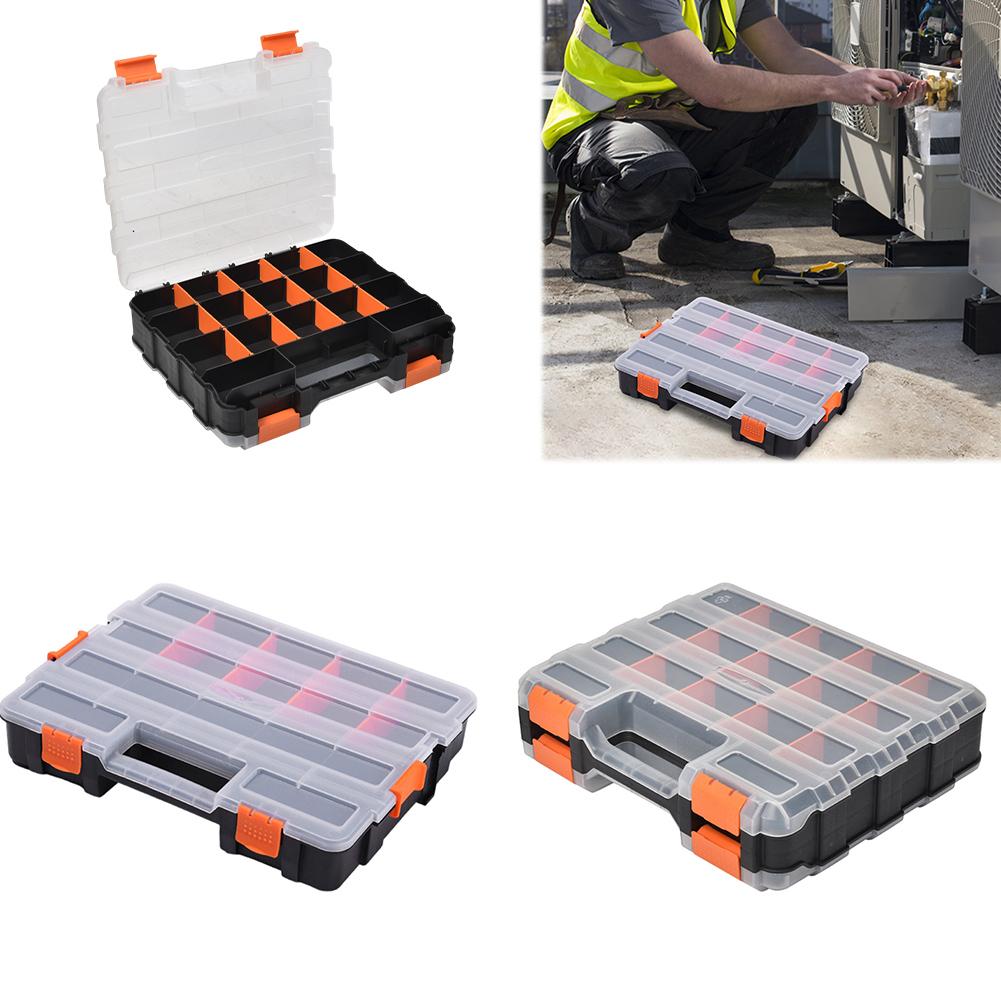 Double Side Tools Box Hardware Storage Box Small Parts Storage Case Hardware Tool Arrangement Box for Screws Nuts Nails Bolts