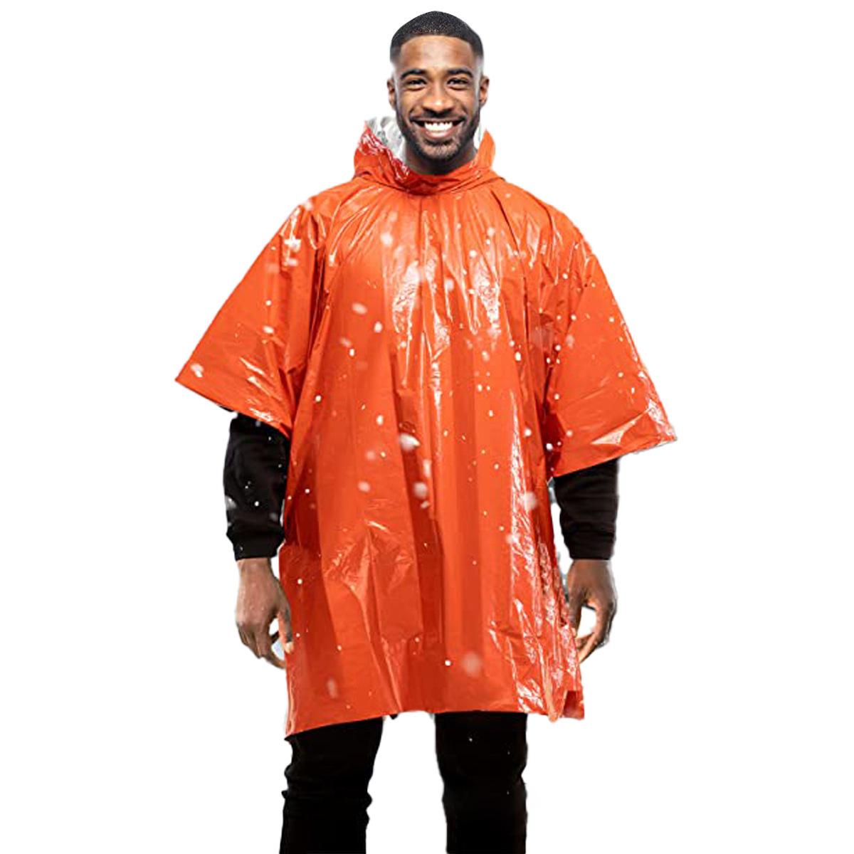 

Выживание в чрезвычайных ситуациях в кемпинге, наружная изоляция температуры и теплое снаряжение, одеяло для выживания, аварийный дождевик оранжевый