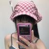 Rural Style Triangle Headscarf Hat Plaid Strappy Bandana Cap Retro Headscarf Baseball Hat  Travel