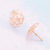 Pure Purple Gold Niche Temperament Hollow-Plated Rose Gold Rose Celebrity Stud Earrings