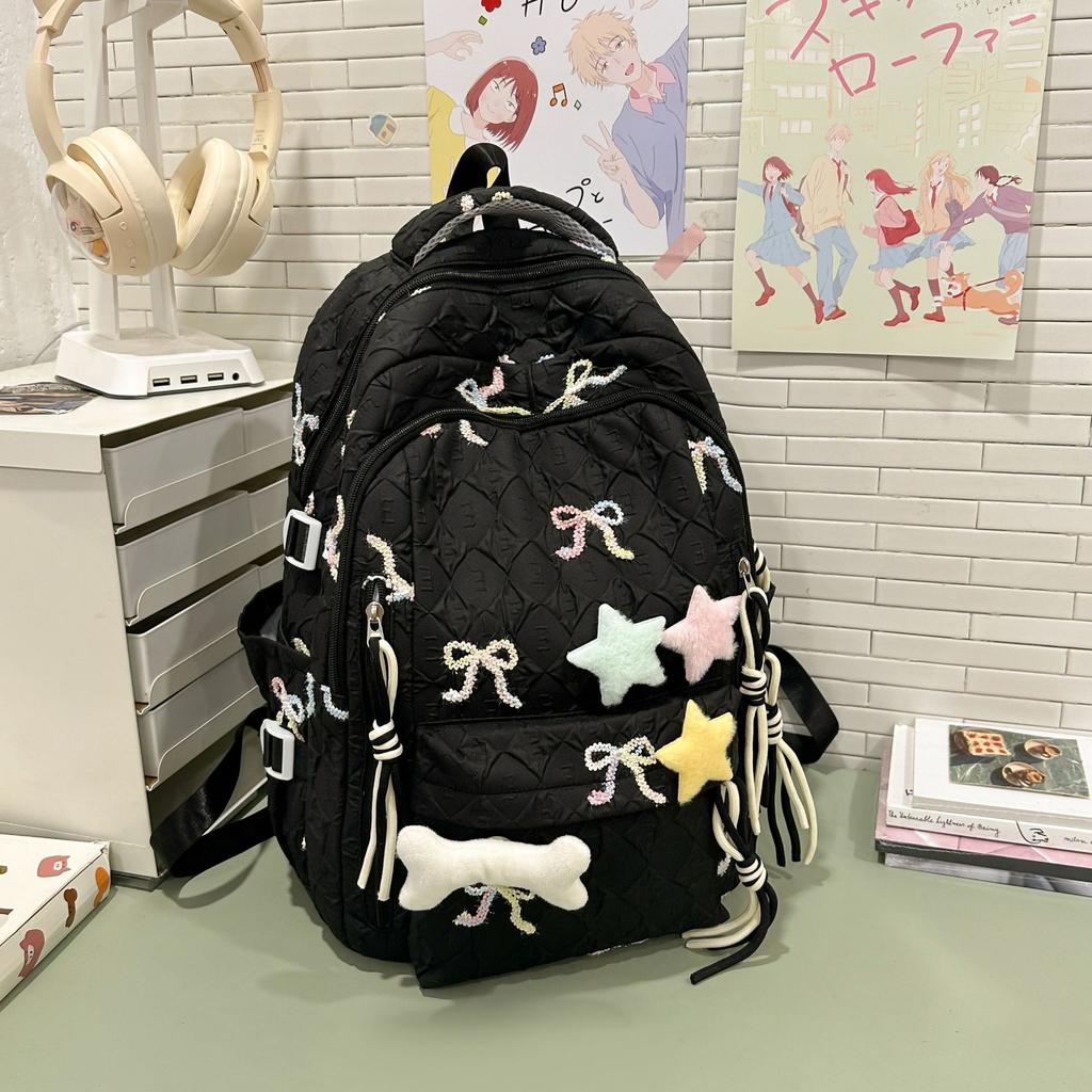 Schoolbag New Sweet Star Bone Backpack Girls Small Fresh Candy Color Schoolbag Sweet Lightweight Large Capacity Backpack