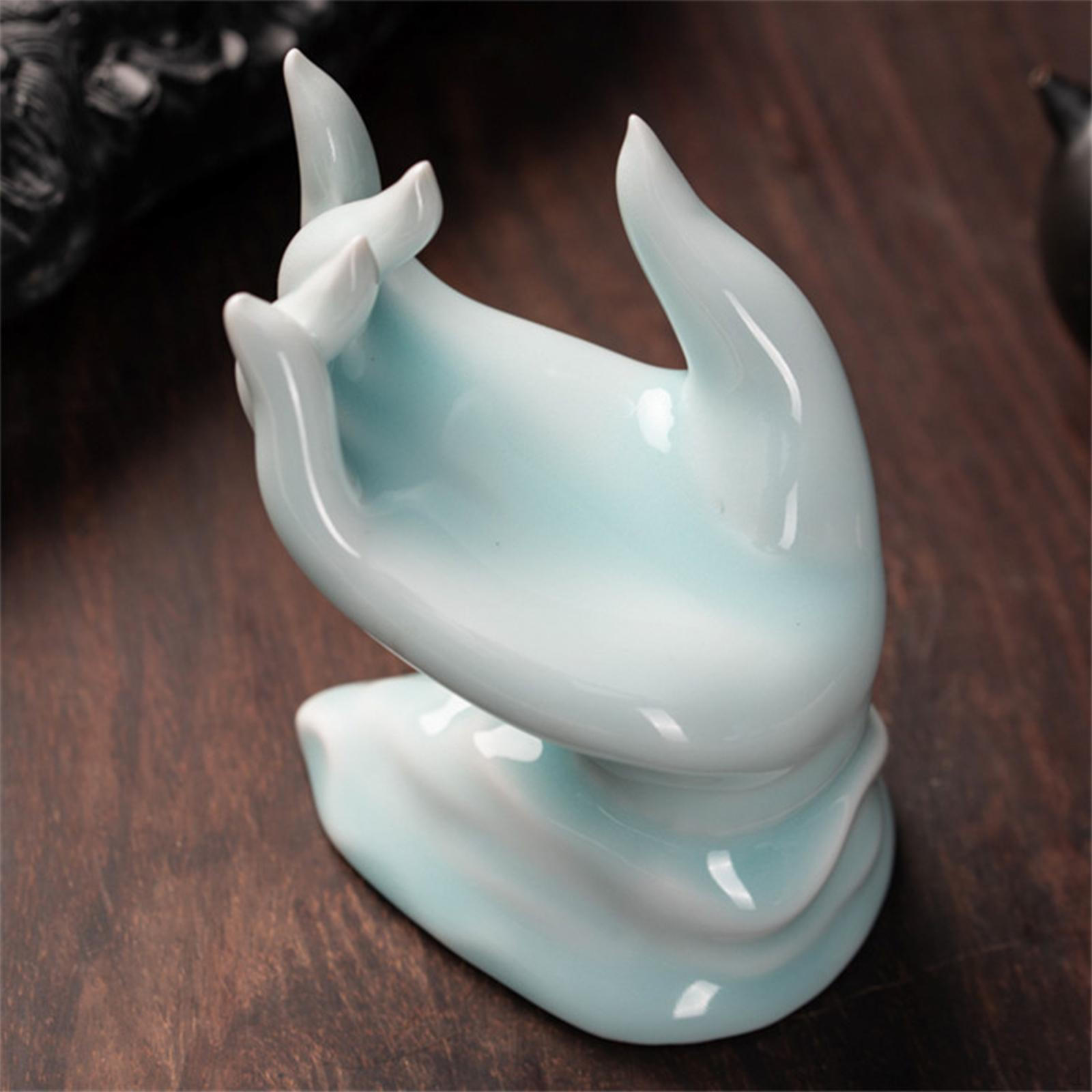 

Burner Censer Ornamental Ceramic Holder Meditation Office Relaxation B-Blue