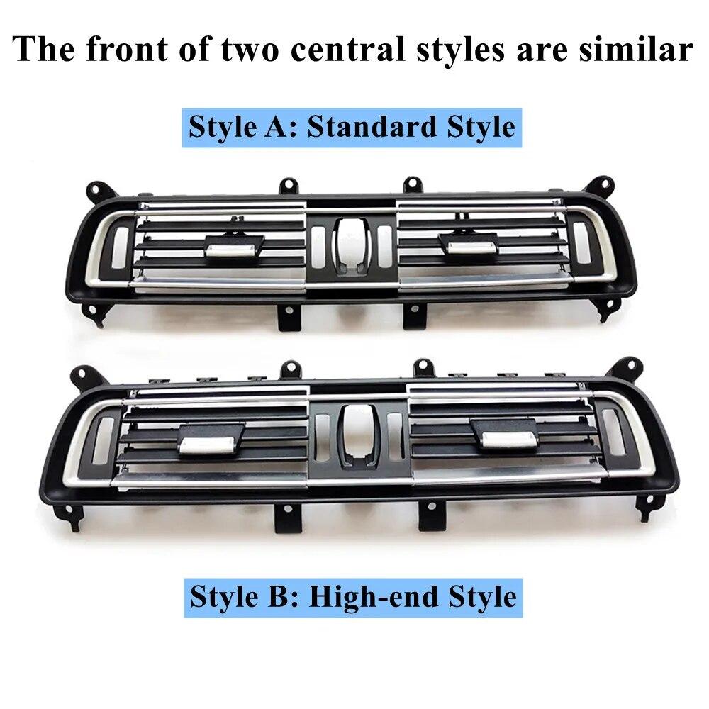 Full Chrome Front Center Air Outlet Vent Dash Panel Grille Cover For BMW 7 Series F01 F02 730 735 740 64229112151 64229115859