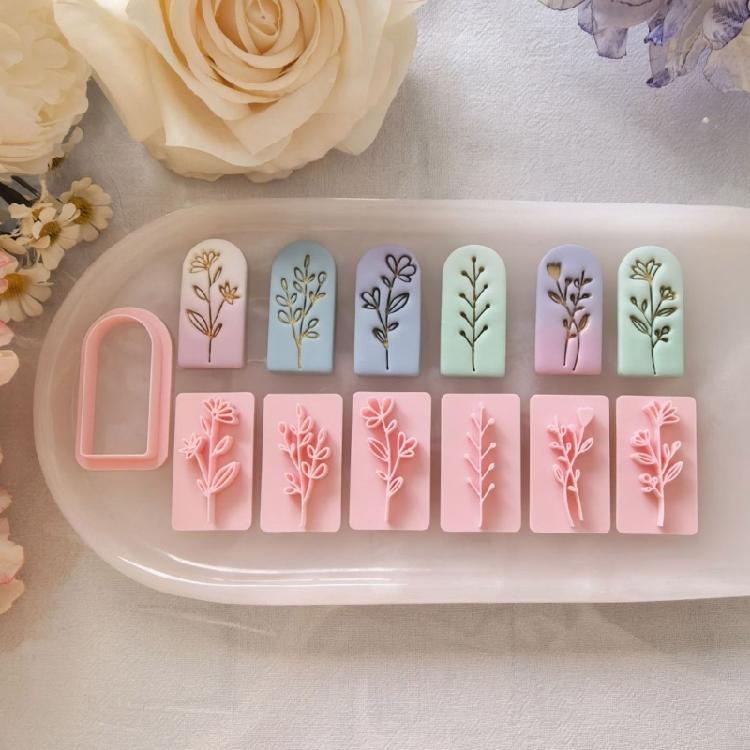 Soft Clay Leaf Mold Set with Nonstick Plastic Texture Handmade Earrings Molds for Effortless Jewelry Making and Crafts