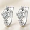 Elegant Sweet Heart Hollow-Out Zircon Earrings for Women