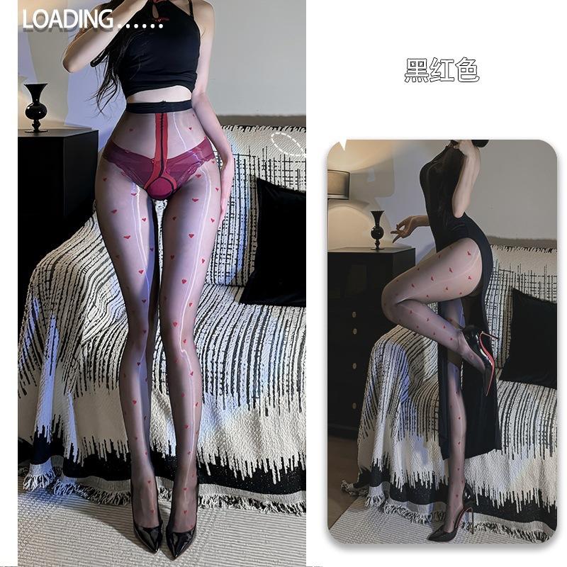 Sex underwear pure desire spice girl love polka dots aurora oily open stockings sexy black silk ultra-thin sex stockings