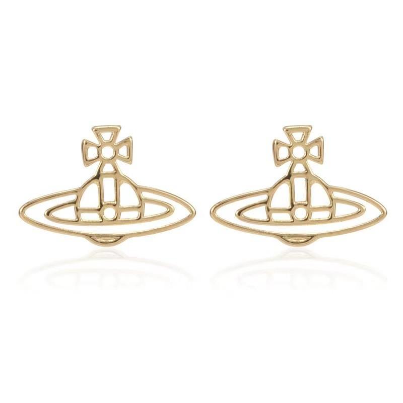 Vivienne Роскошные Геометрические Серьги Сатурн Премиум-класса Серебро Золото Розовое золото золотой