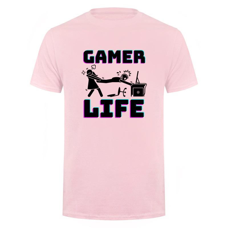 Gamer Life T Shirt Funny Video Game Player Gaming Lifestyle Computer Console Cotton Tshirts Tee Da366