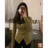 Irregular Design Sense of Women's Long-sleeved Pullover Sweater, Autumn and Winter High-end Sense of Slim Slimming V-neck Sweater Top 2424#