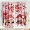 2 Stück "Happy Valentine's Day" Gartenzwerg & Herz Vorhänge   Perfekt für festliche Fensterdekoration Vorhang mit Stangendurchzug