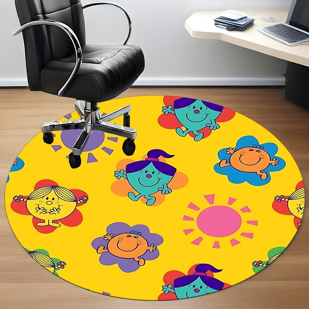 1pc Flower Sun Office Round Area Rug, Under Office Chairs Bedroom Living Room Home Decor, Room Deco, Available in Various Sizes