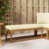 Outdoor Footstool Bench with Cushions Natural and Cream 115 X 43 X 45 Cm