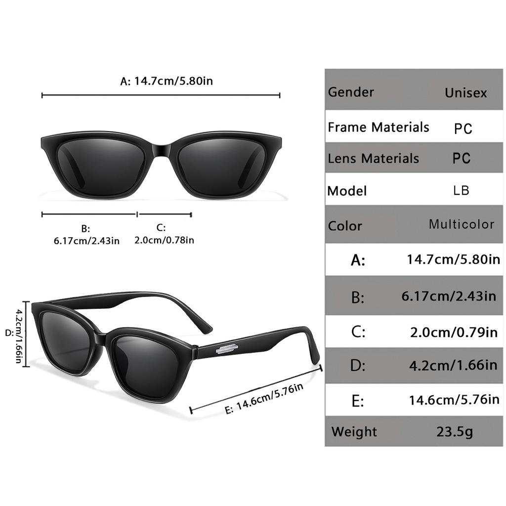 1Pc/3Pcs Cat Eye Fishing Sunglasses Women Fashion Designer Cut Small Frames Shades Retro Men Party Ladies Goggles Uv400