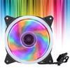 RGB Fan Multicolored Chassis Fans Desktop Computer CPU Cooling Aurora Silent 12cm(Aurora Double Aperture Multicolored