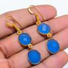 Blue Chalcedony Gemstone Handmade 925 Sterling Silver Jewelry Earring 1.97" GK-4968
