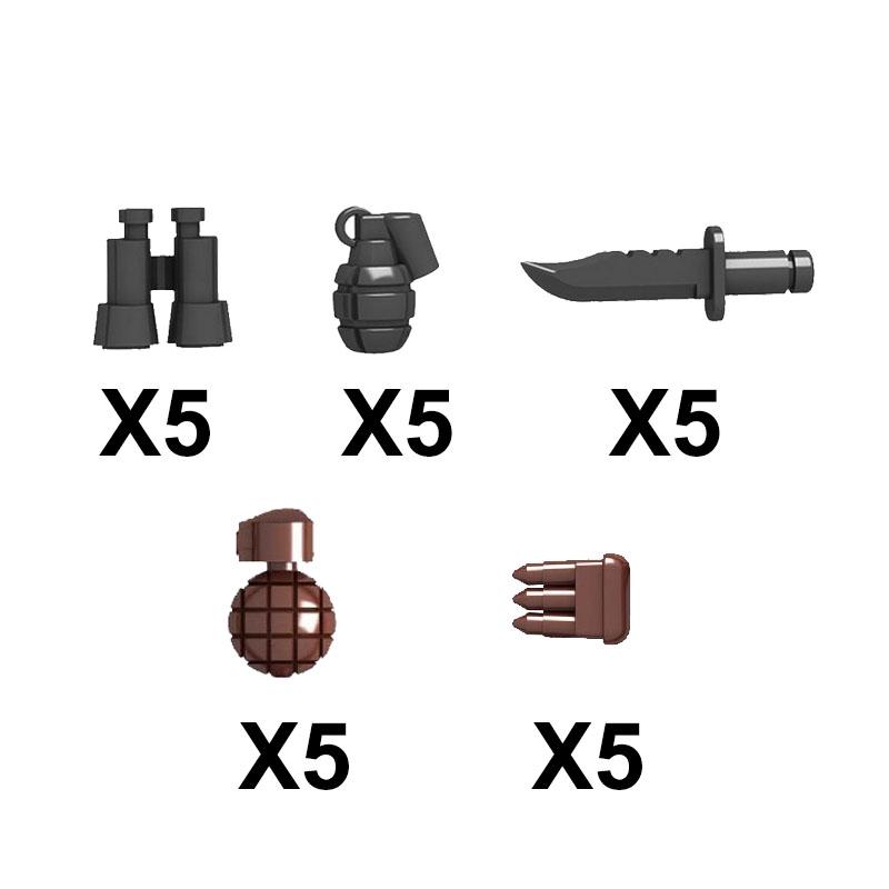 MOC Military Building Block Set Soldier Accessory Robot Dog Drone Weapon Box Pistol Gatling Gun Iron Fist Rocket Launcher Toy Gift Present