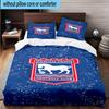 Set Biancheria da Letto con Stemma FC Ipswich 3 Pezzi, Include 1 Copripiumino e 2 Federe Perfetto per Camera da Letto, Dormitorio, Regalo di Natale per Fan