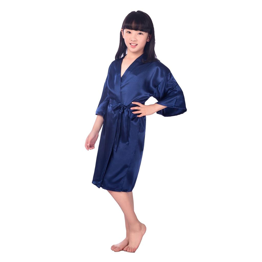 Hot Diamond Flower Girl Wedding Makeup Morning Robe Diamond Flower Girl Solid Color Long Cardigan Robe Can Be Worn Outside